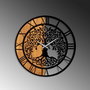Wallity Reloj de pared decorativo de madera Nogal y Negro